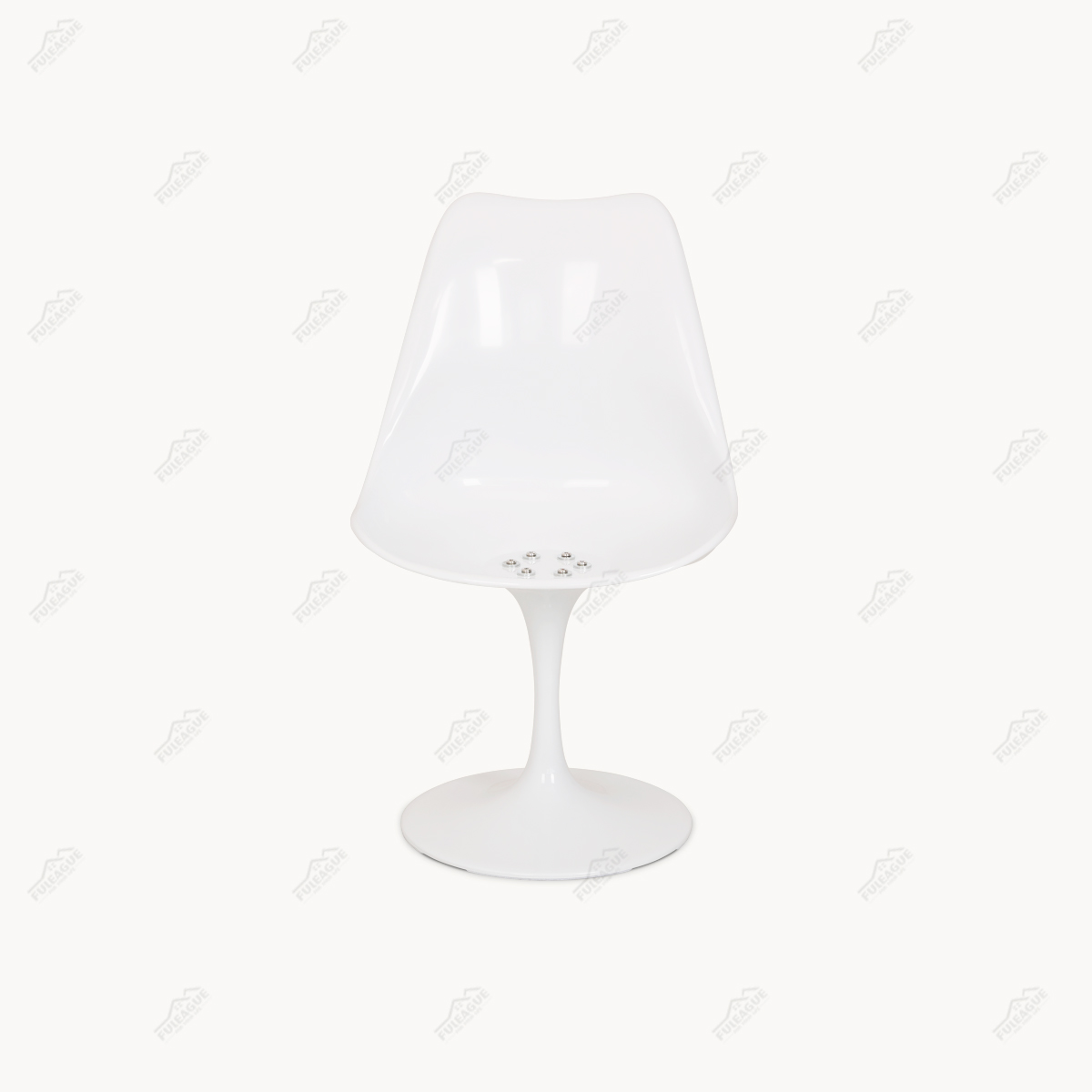 Plastic Dining Chair Without Armrest, Upholstered Seat FXD054