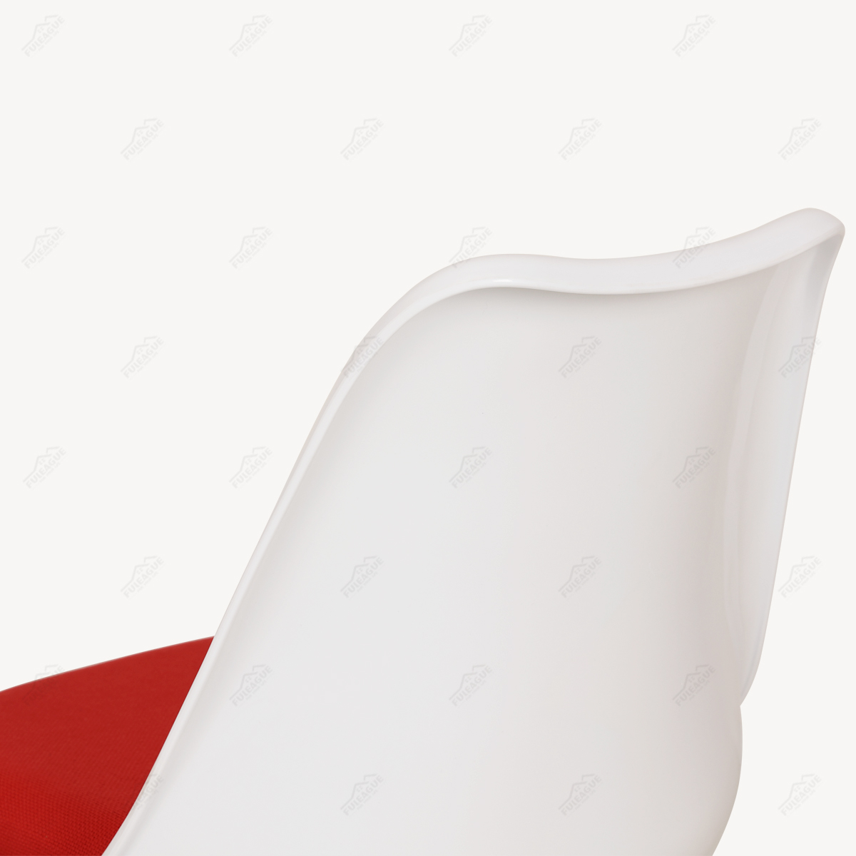 Plastic Dining Chair Without Armrest, Upholstered Seat FXD054