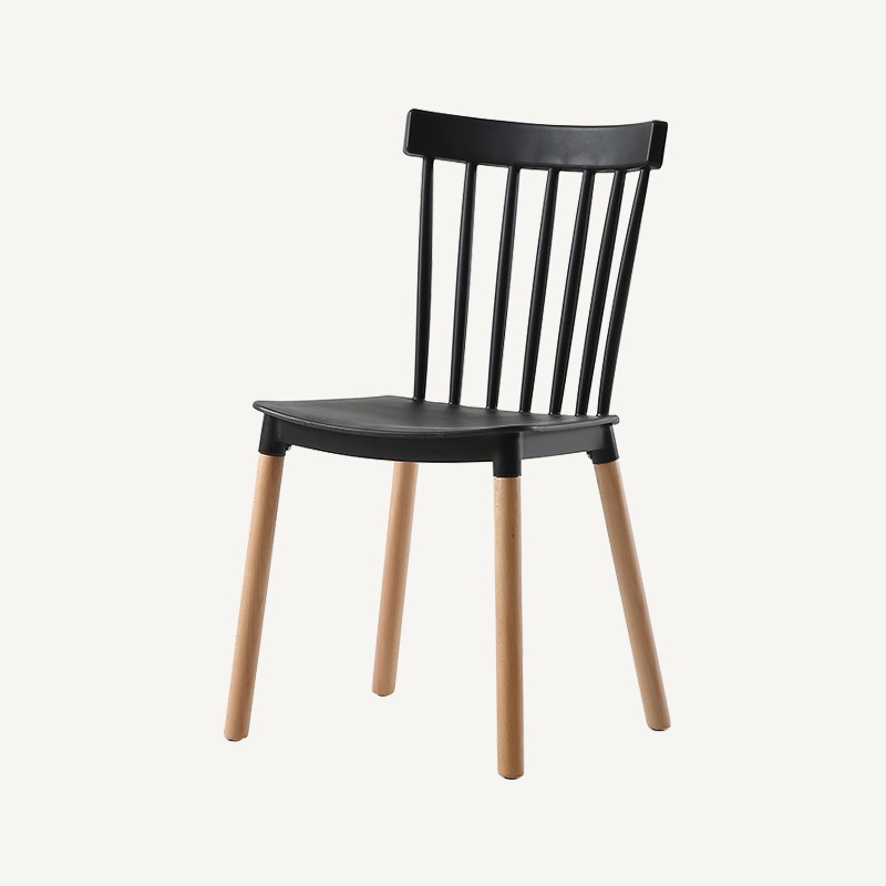Plastic Dining Chairs With Wood Legs FXP060 (Set of 4)
