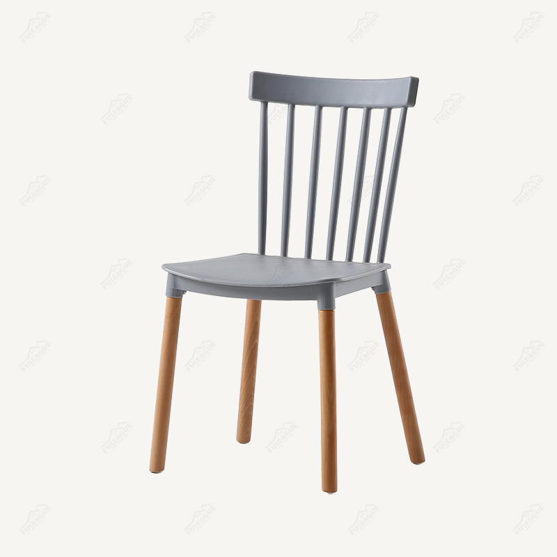 Plastic Dining Chairs With Wood Legs FXP060 (Set of 4)