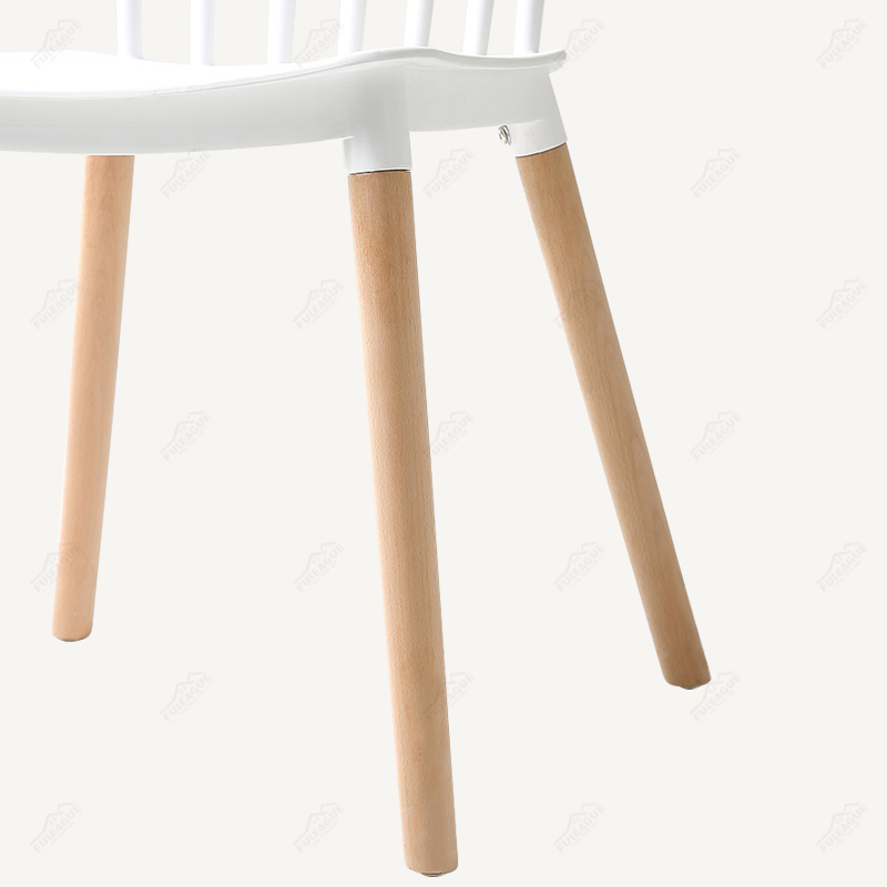 Plastic Dining Chairs With Wood Legs FXP060 (Set of 4)