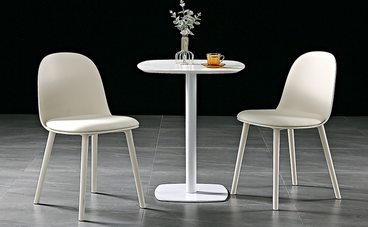 Fuleague plastic dining chair FXD055-PP Frame and Fabric Cushion