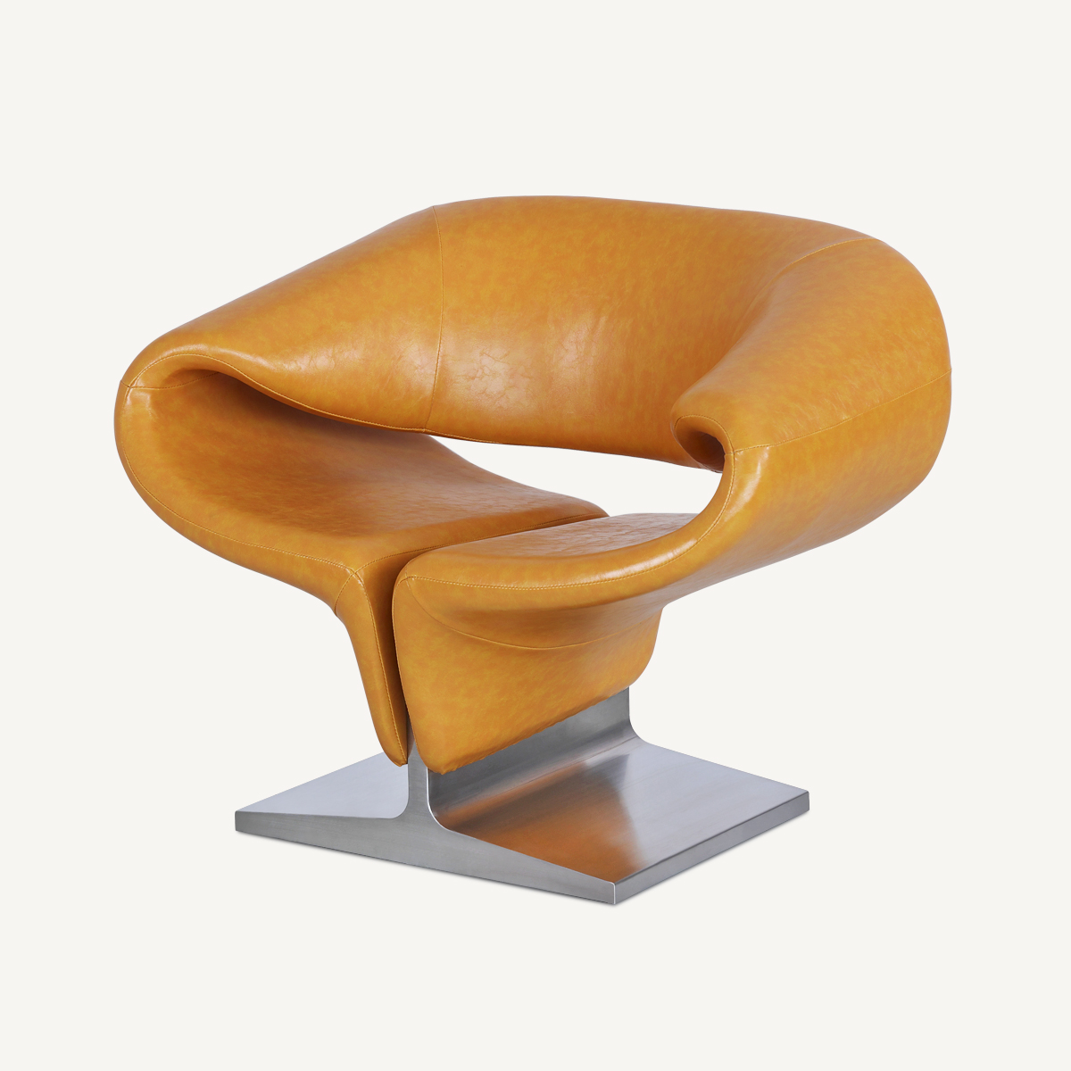 Ribbon Chair Replica in Genuine Leather FA349-Genuine Leather