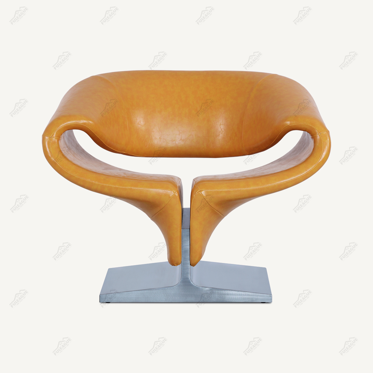 Ribbon Chair Replica in Genuine Leather FA349-Genuine Leather