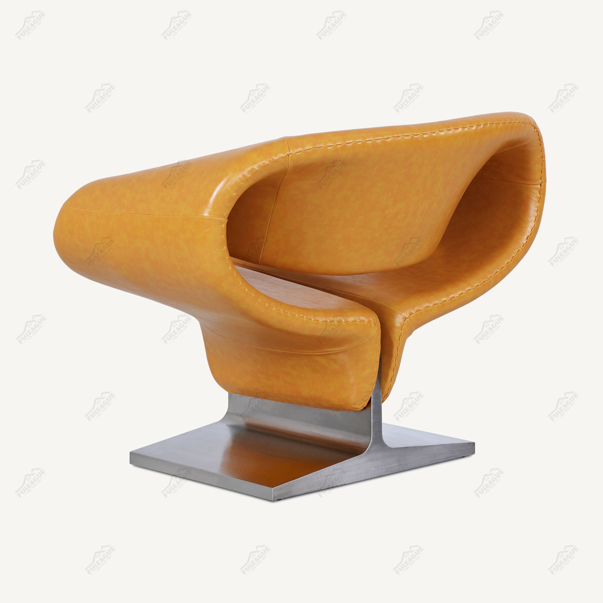 Ribbon Chair Replica in Genuine Leather FA349-Genuine Leather