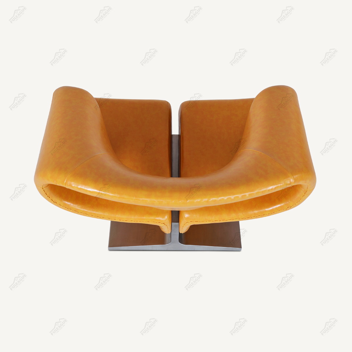 Ribbon Chair Replica in Genuine Leather FA349-Genuine Leather