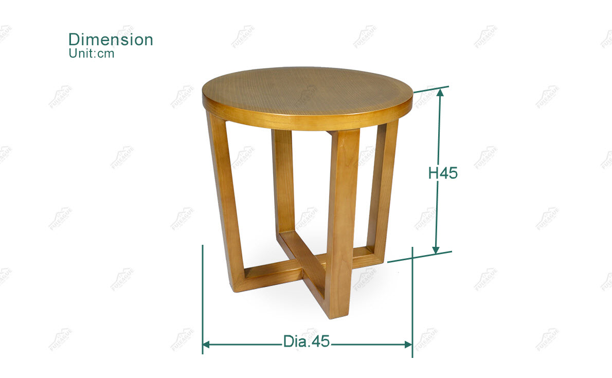 Fuleague natural wood round side table dimension FA113