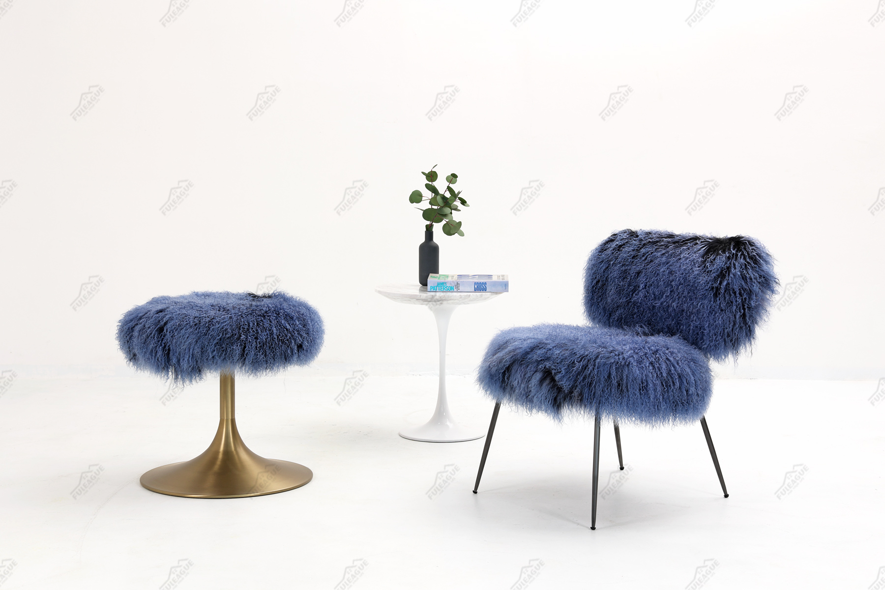 Fuleague leather round stool FA340-O