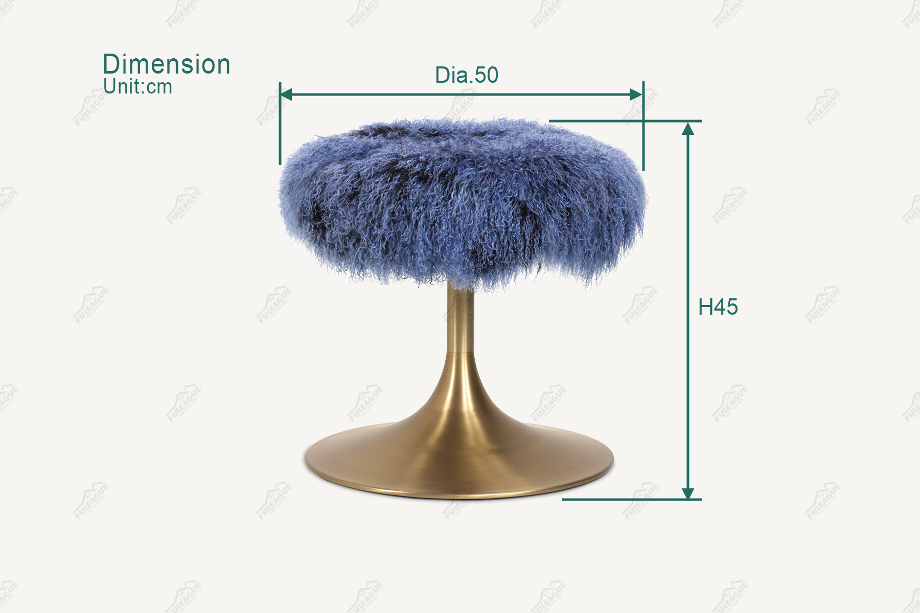 Fuleague round stool dimension FA340-O