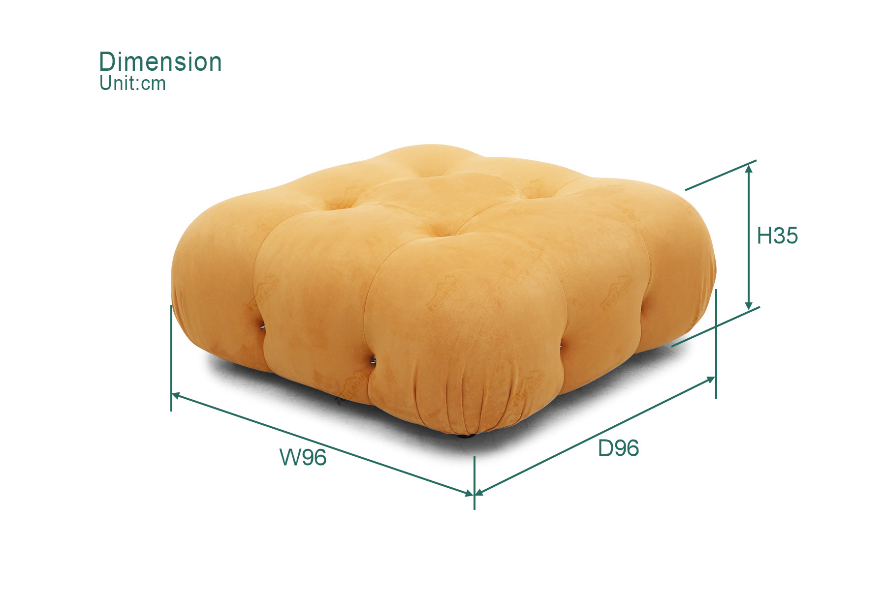 Fuleague square modular ottoman dimension FA350-O-Large