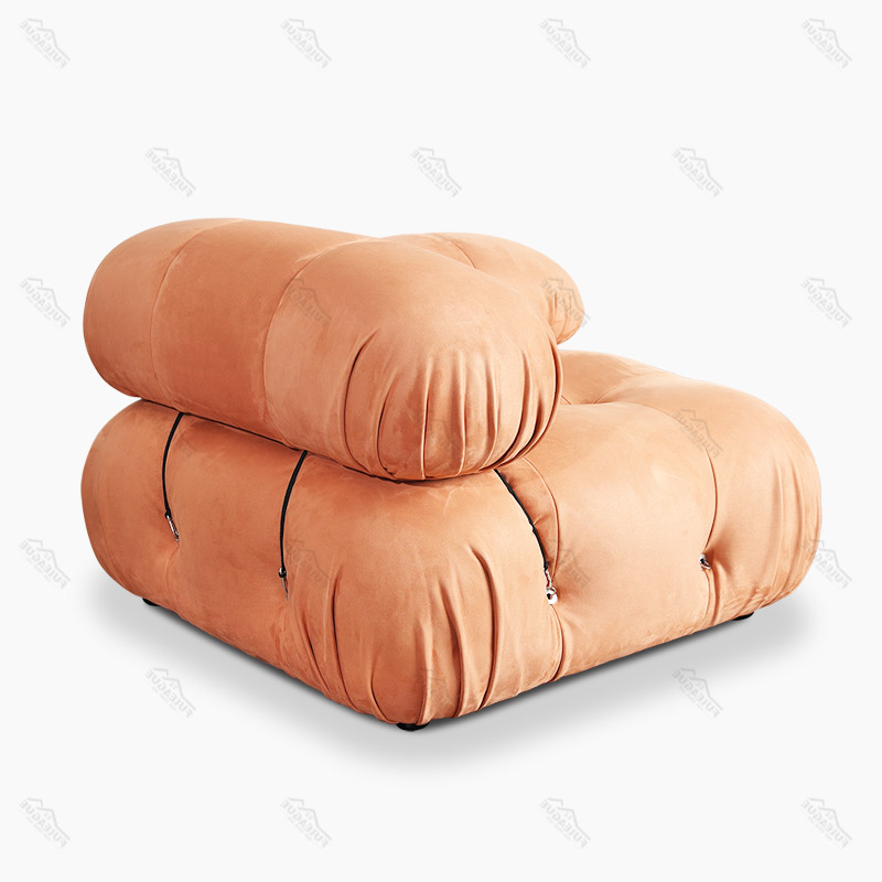 Square Modular Sofa with Left Armrest in Fabric FA350-L