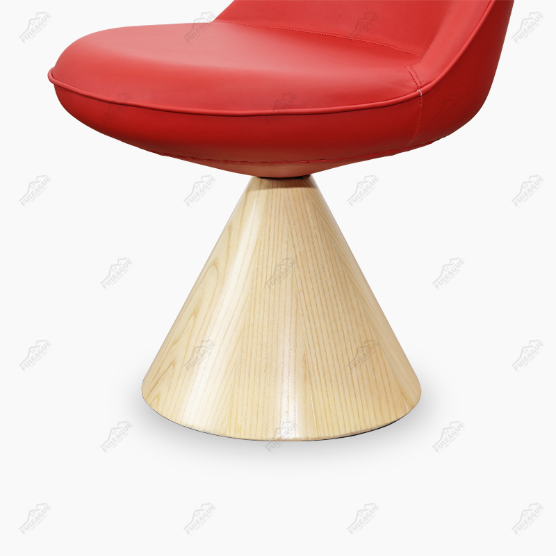 Swivel Dining Chair In Full Aniline Grain Leather And Solid Wood FA368-ANL