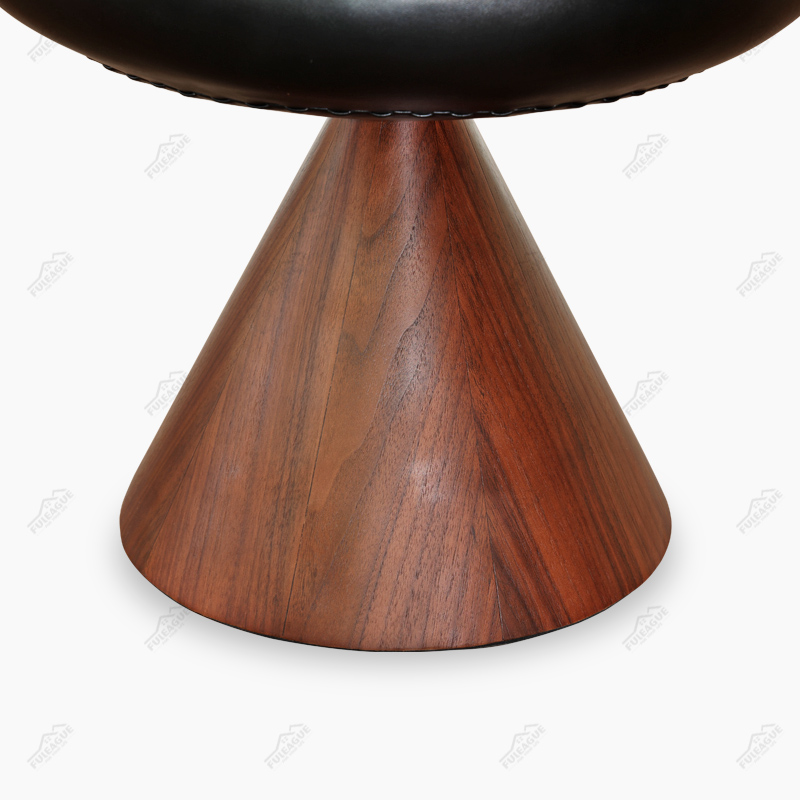 Swivel Dining Chair In Full Aniline Grain Leather And Solid Wood FA368-ANL