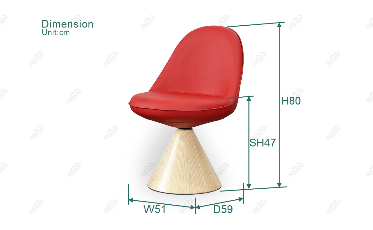 Fuleague modern swivel dining chairs dimension FA368-ANL