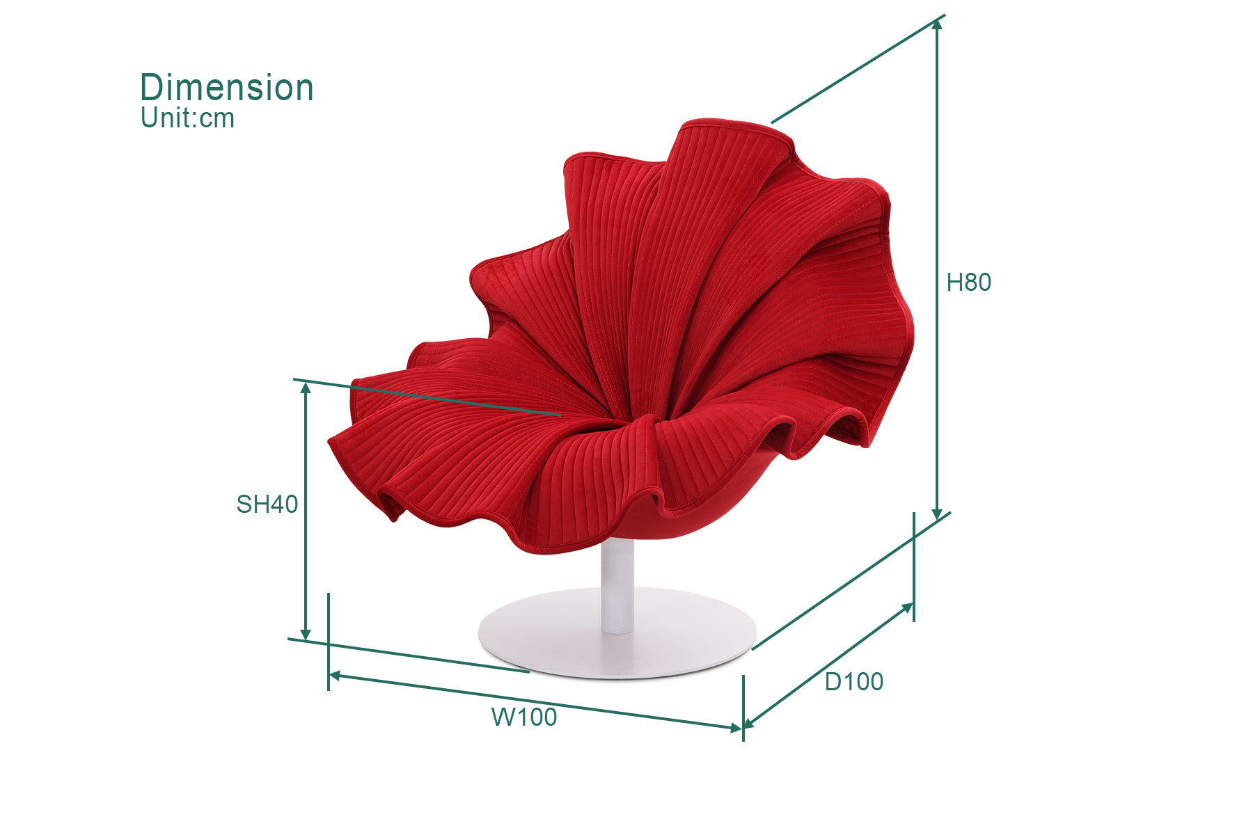 Fuleague swivel lounge chair dimension FA418-F 