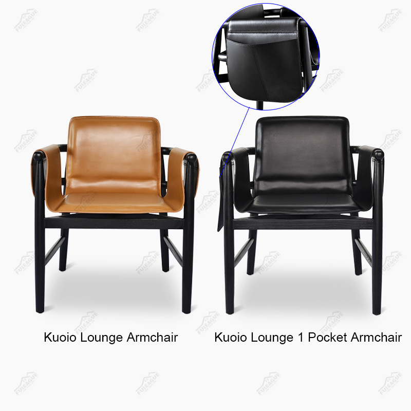 Teresina Kuoio Leather Wooden Armchair Replica in Saddle Leather FA365