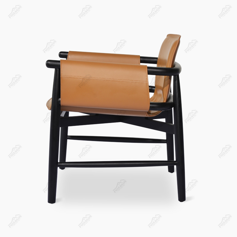 Teresina Kuoio Leather Wooden Armchair Replica in Saddle Leather FA365