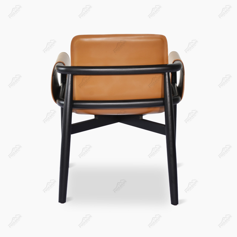 Teresina Kuoio Leather Wooden Armchair Replica in Saddle Leather FA365