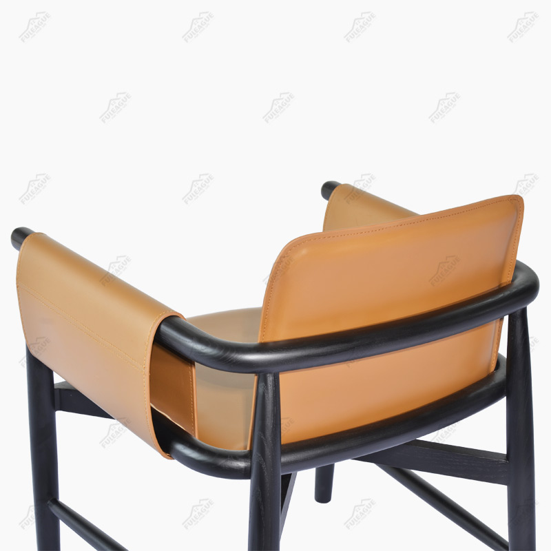 Teresina Kuoio Leather Wooden Armchair Replica in Saddle Leather FA365