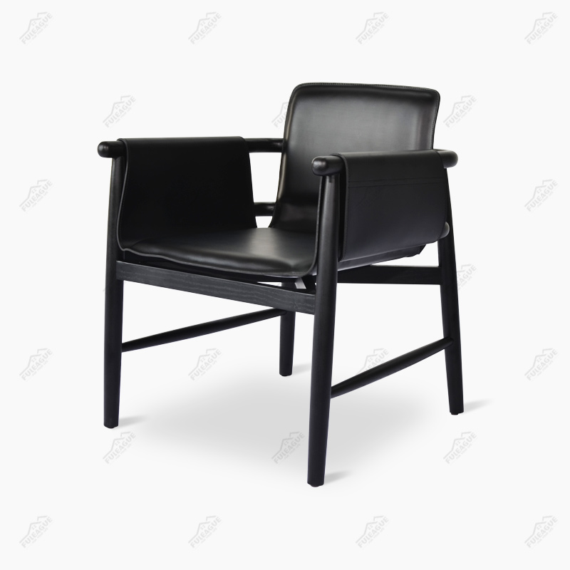 Teresina Kuoio Leather Wooden Armchair Replica in Saddle Leather FA365