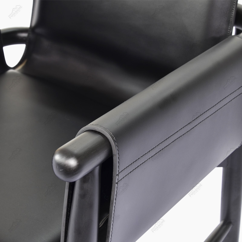 Teresina Kuoio Leather Wooden Armchair Replica in Saddle Leather FA365