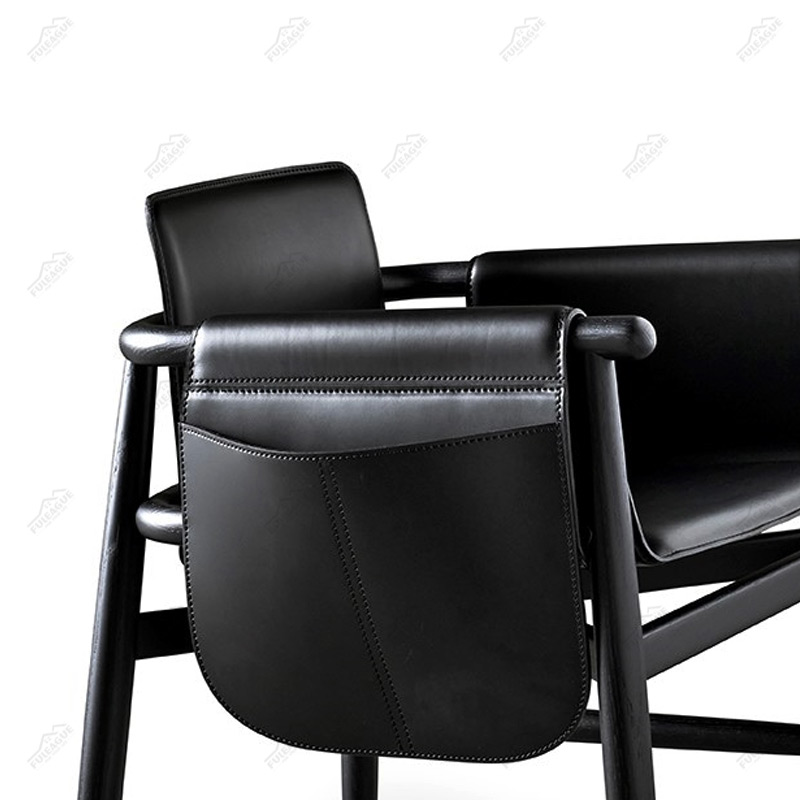 Teresina Kuoio Leather Wooden Armchair Replica in Saddle Leather FA365