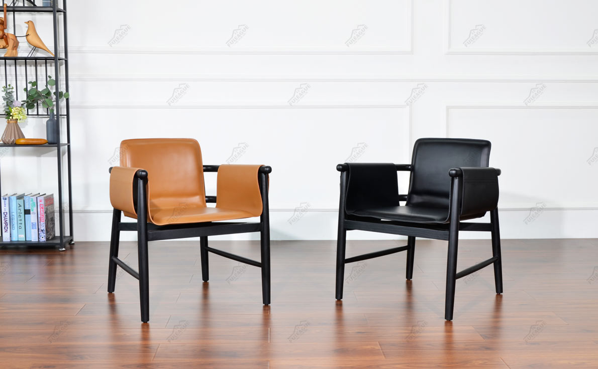 Fuleague saddle leather wooden dining chair FA365