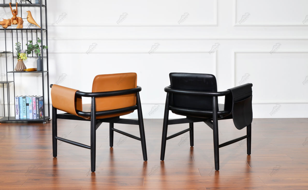 Fuleague teresina lounge chair FA365 in leather and wooden frame