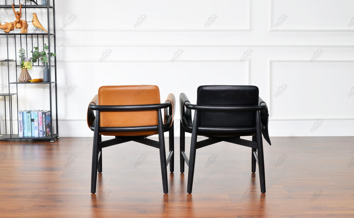 Fuleague kuoio leather wooden lounge armchair high quality FA365